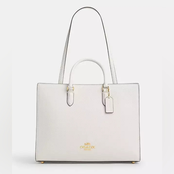 New! Coach Maggie Tote Bag In Gold/Chalk - Picture 1 of 6